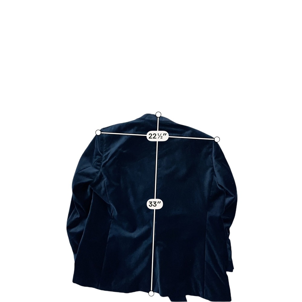 Murano Mens Navy Blue Cotton Velvet Slim Fit Blazer Sport Coat 44R Formal Jacket - Picture 4 of 12